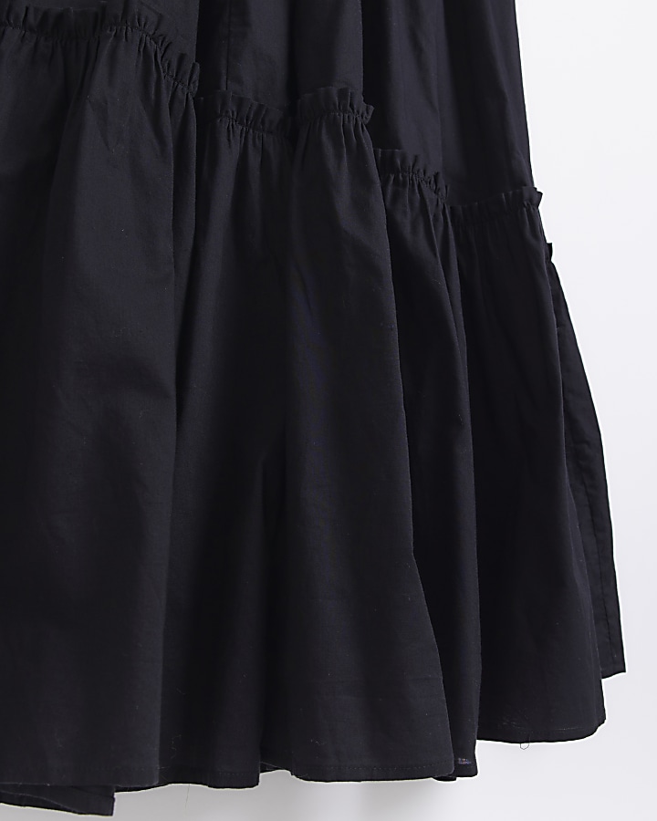 Black tiered cami beach midi dress
