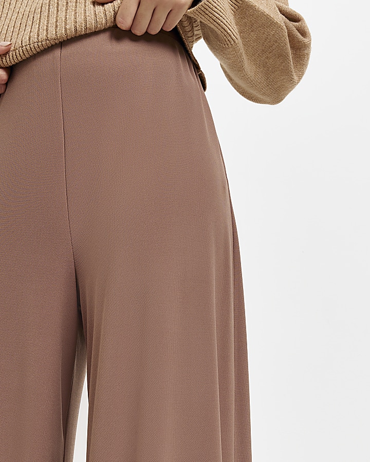 Brown wide leg palazzo trousers