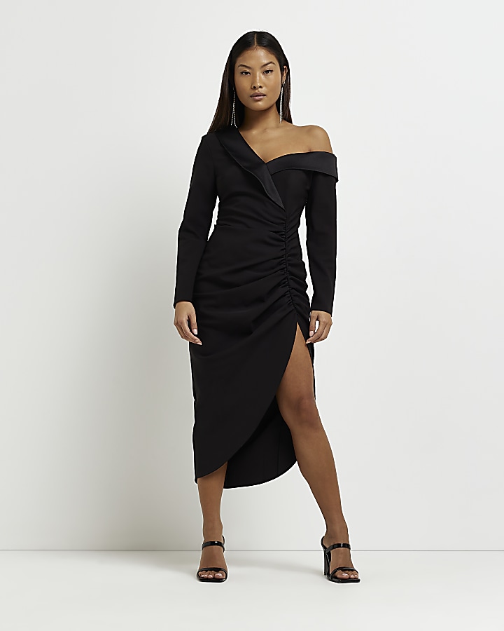 Long sleeve cheap midi shirt dress