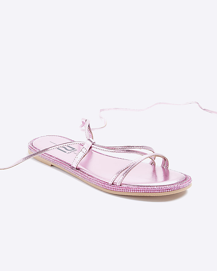 Pink embellished sandals