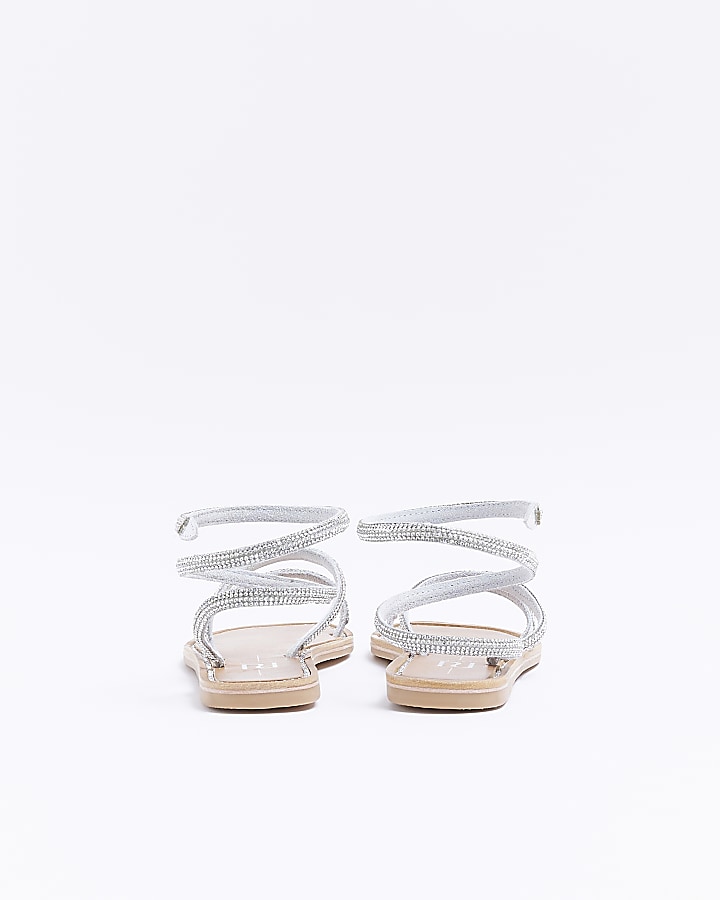 Silver embellished sandals