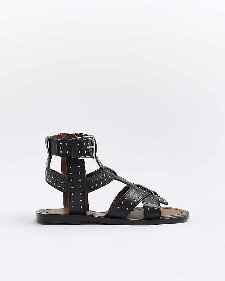 Black studded gladiator discount sandals