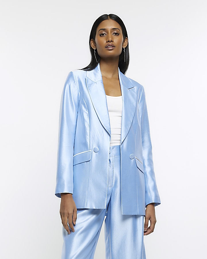 Blue satin outlet coat