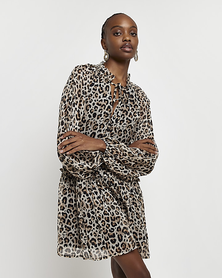 Stradivarius animal print sales dress