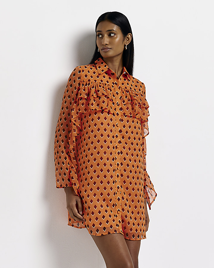 Orange spot dress sale