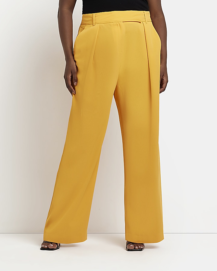 Plus orange wide leg trousers