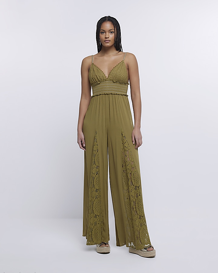 Green store lace jumpsuit