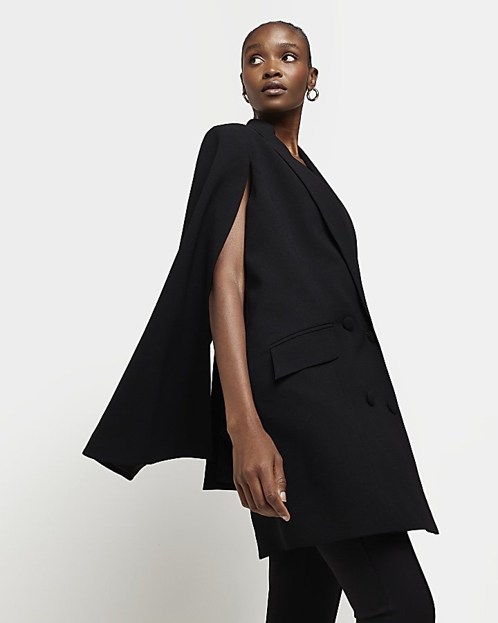 Black cape blazer uk sale