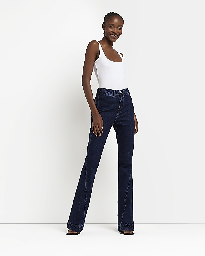 AE Super High-Waisted Split Hem Flare Jean