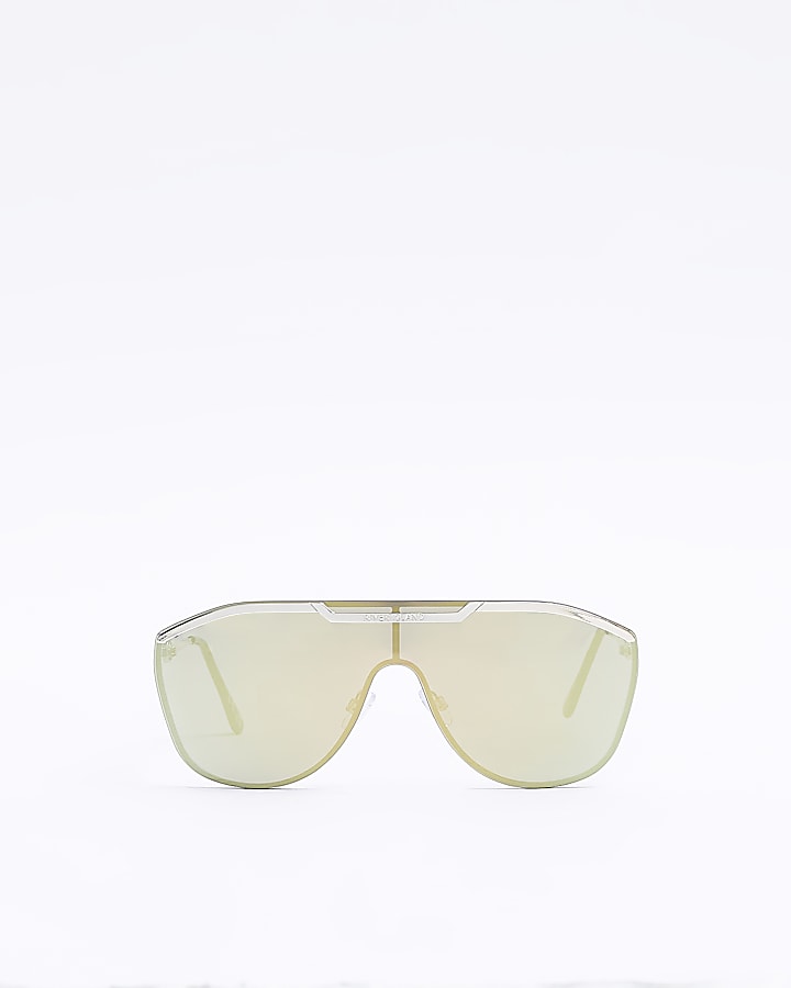 Gold visor sunglasses