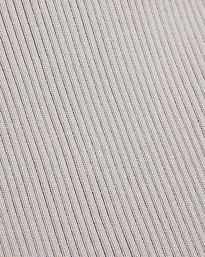 Grey knit long sleeve top