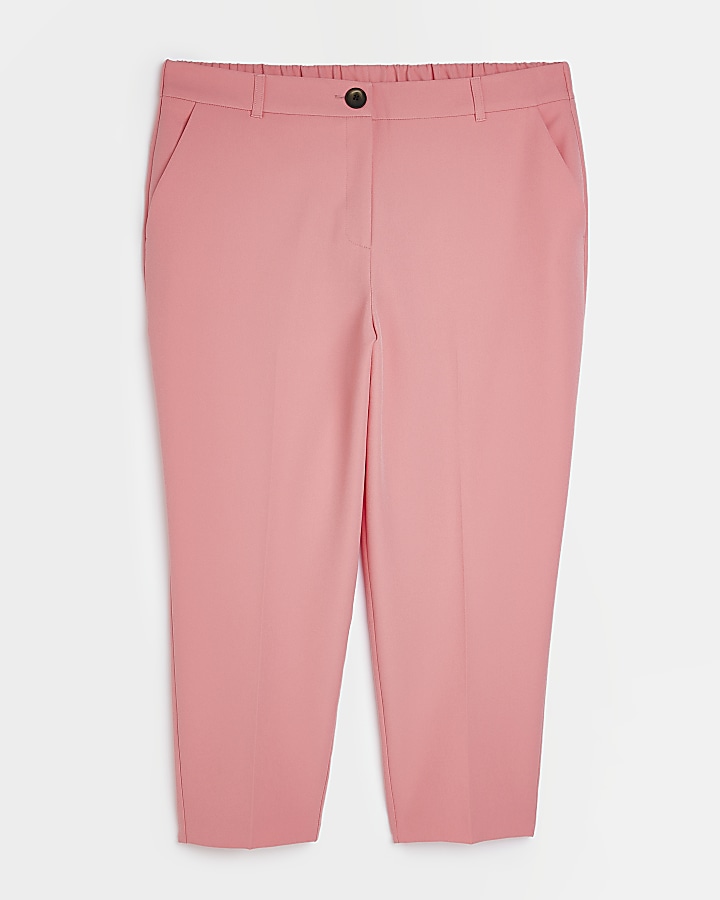 Plus pink slim cigarette trousers