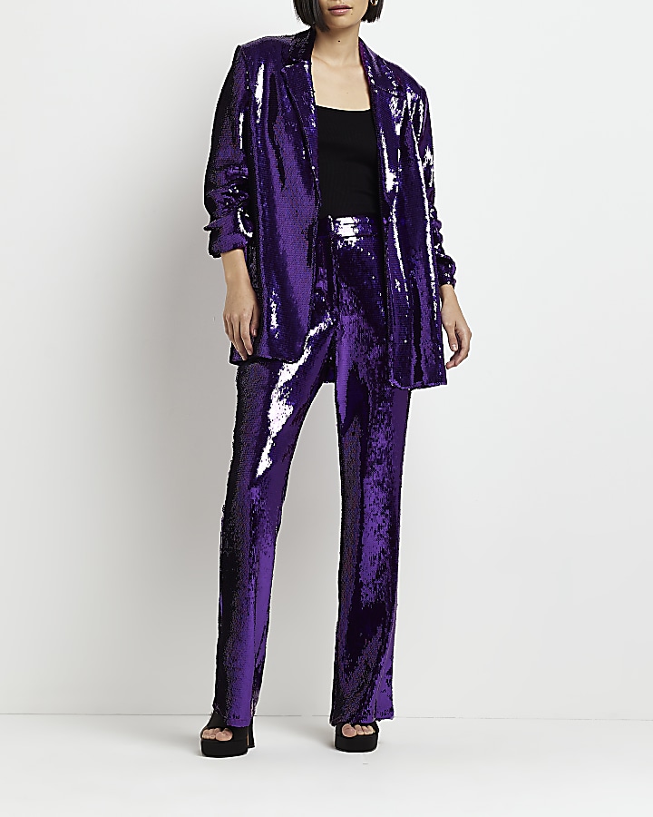 Flared Sequin Trousers, Sustainable Womenswear