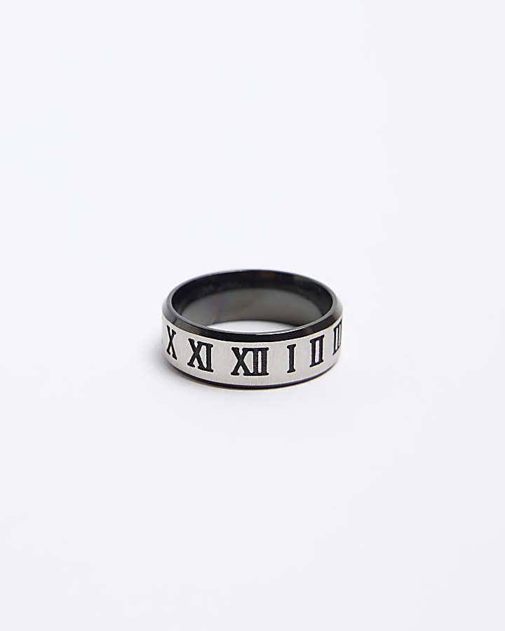 Black steel black numeral ring