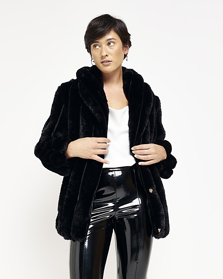 River island 2024 coat fur