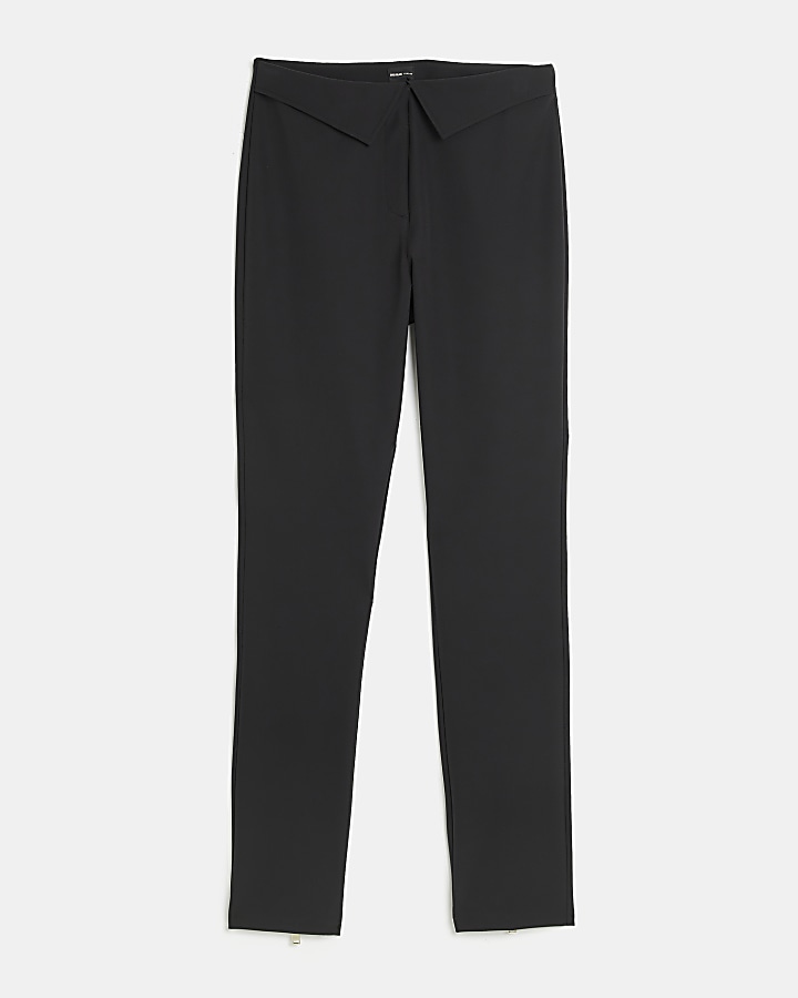 Black fold over skinny trousers
