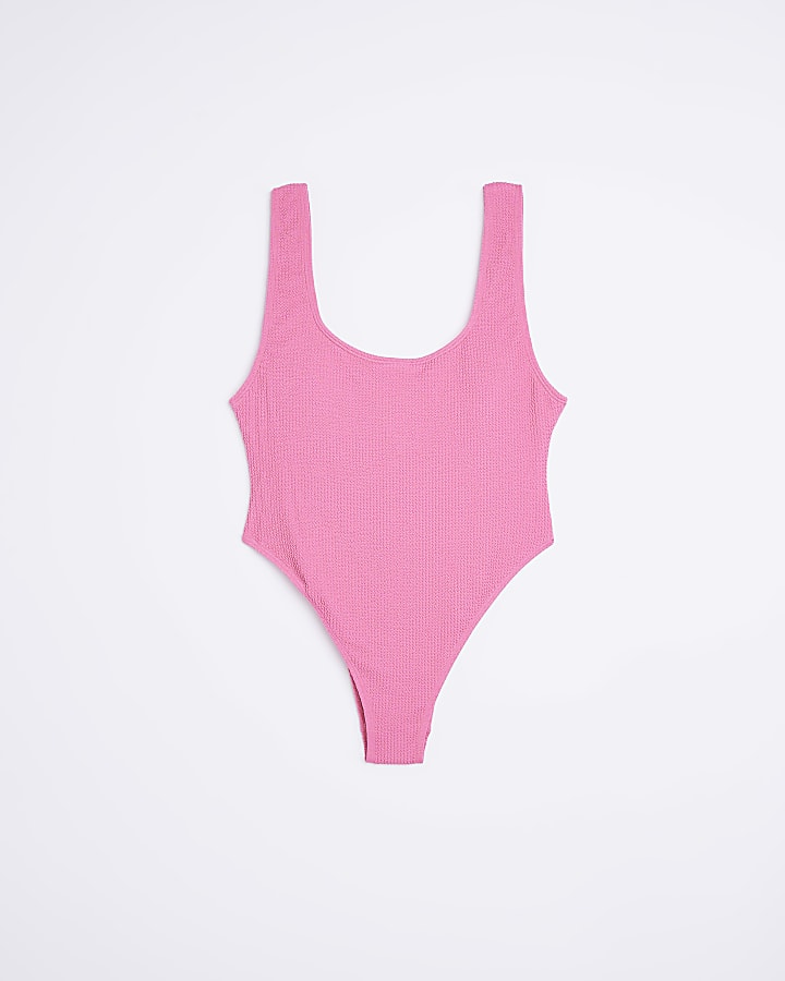 Pink Textured Swimsuit