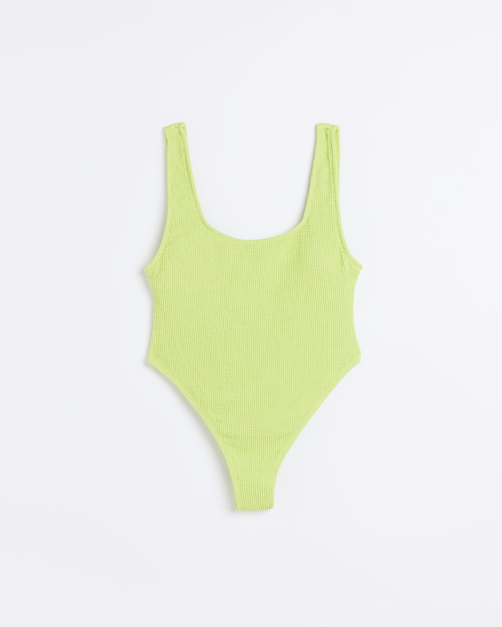 Lime green textured swimsuit