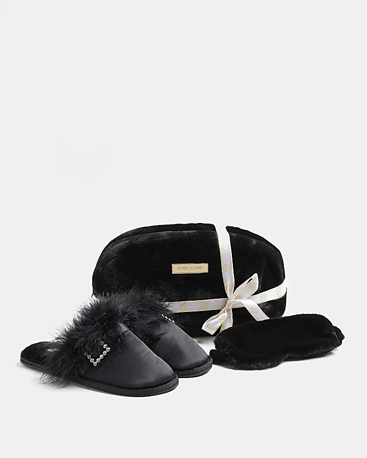 River island fur cheap slippers