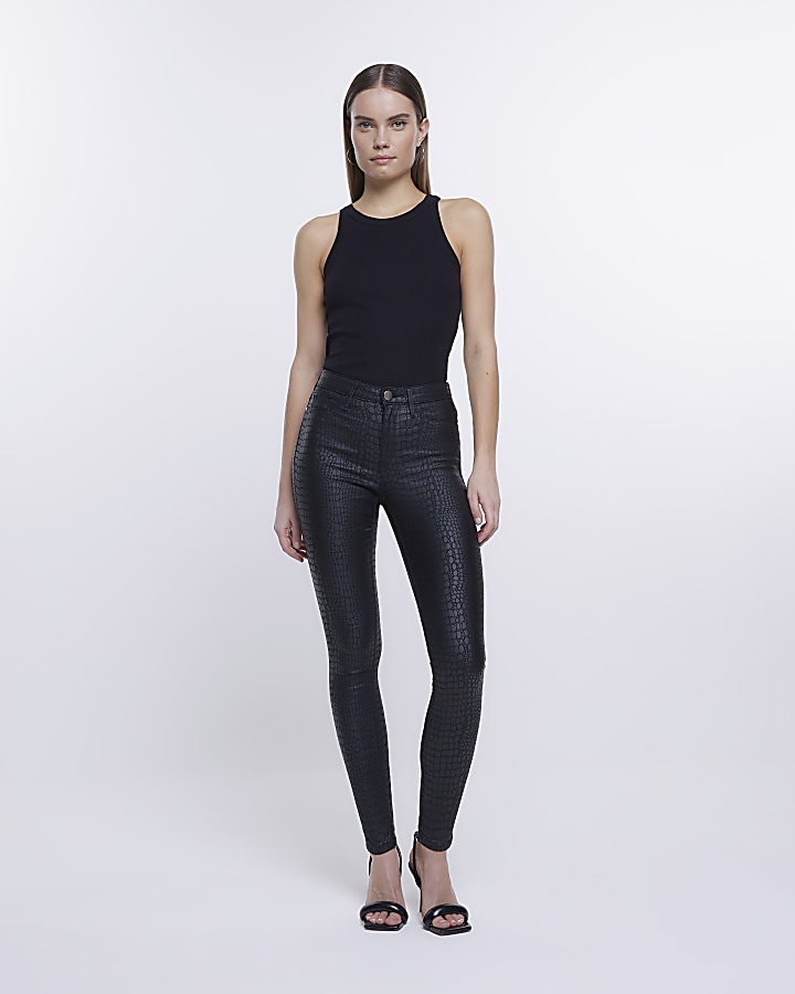 Black Molly coated super skinny jeans