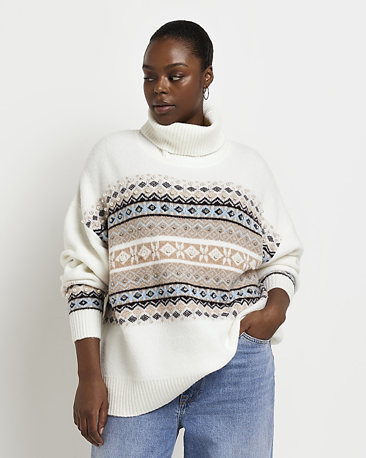 Cream embellished clearance jumper