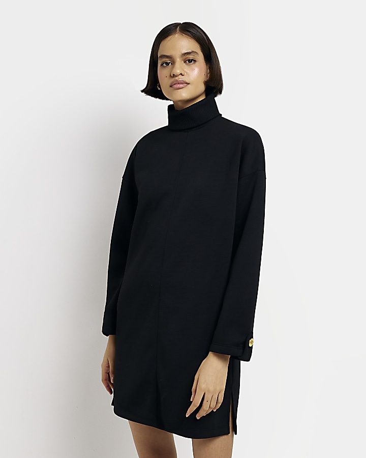 Black Turtle Neck Jumper Dress – Ro&Zo