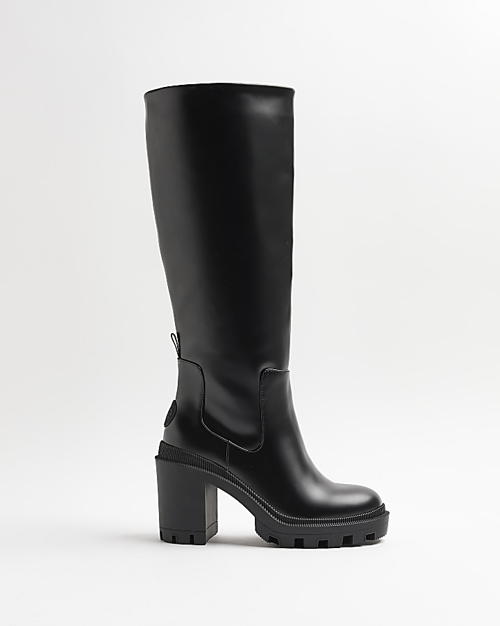 Navy knee high shop boots river island