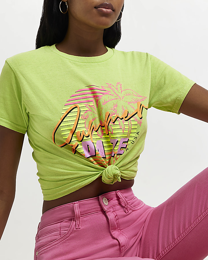 Lime green graphic knot t-shirt