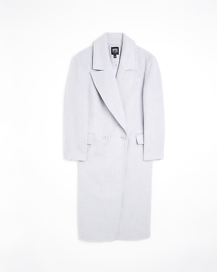 Grey oversized longline coat
