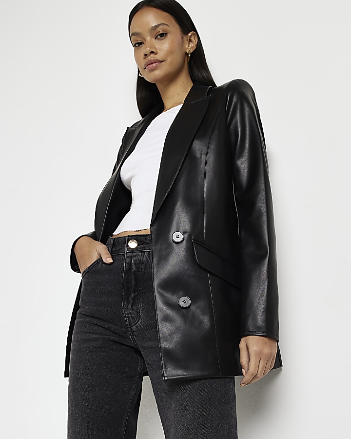 Black Leather Blazer - Jackets & Coats