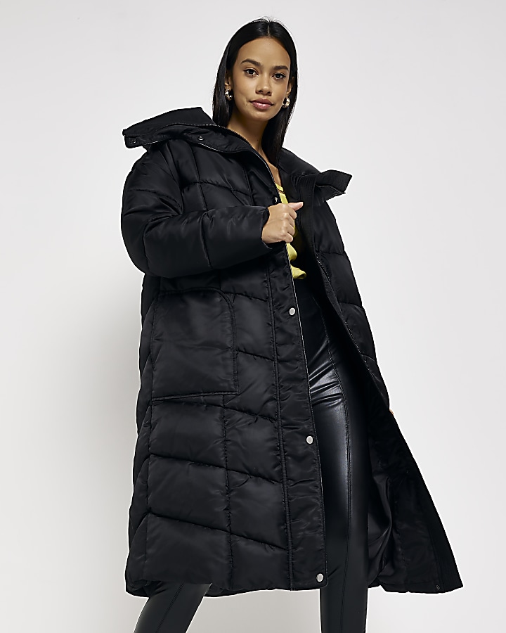 Black Longline Padded Coat