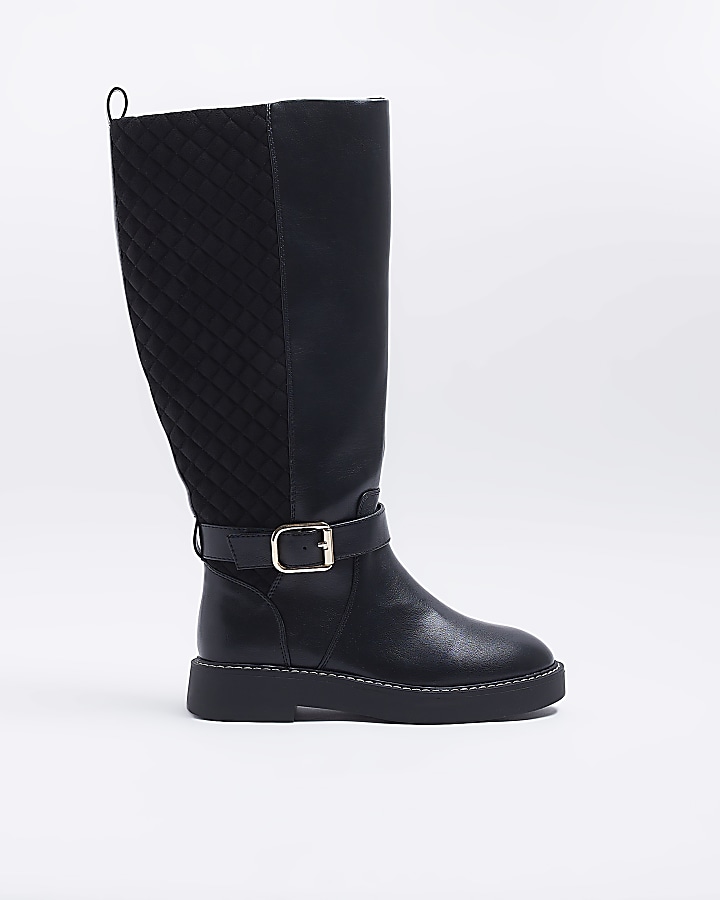 Quilted wide best sale calf boots