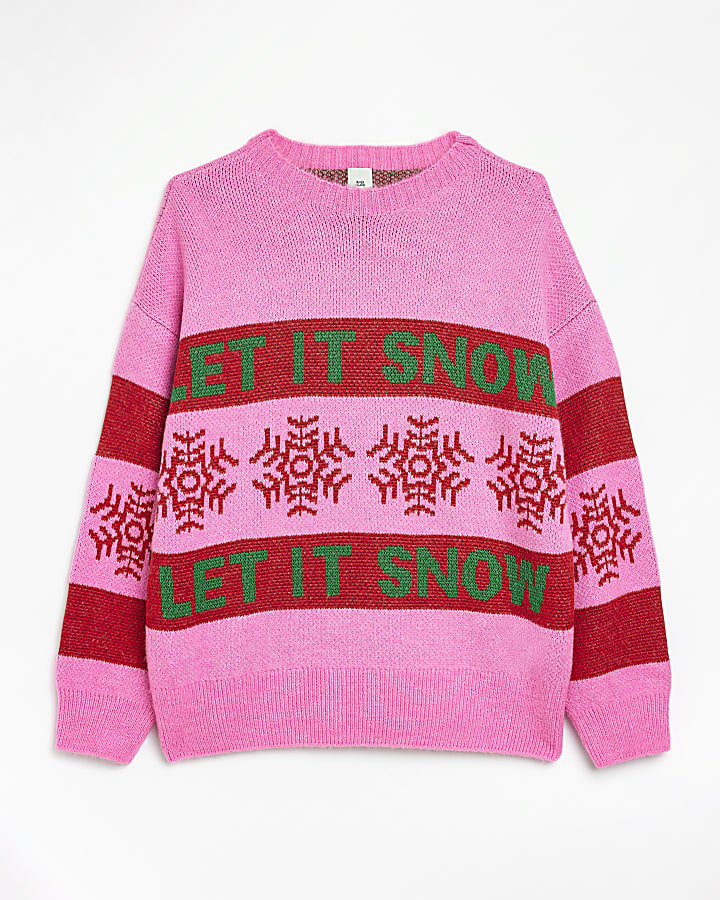 Pink stripe Christmas jumper