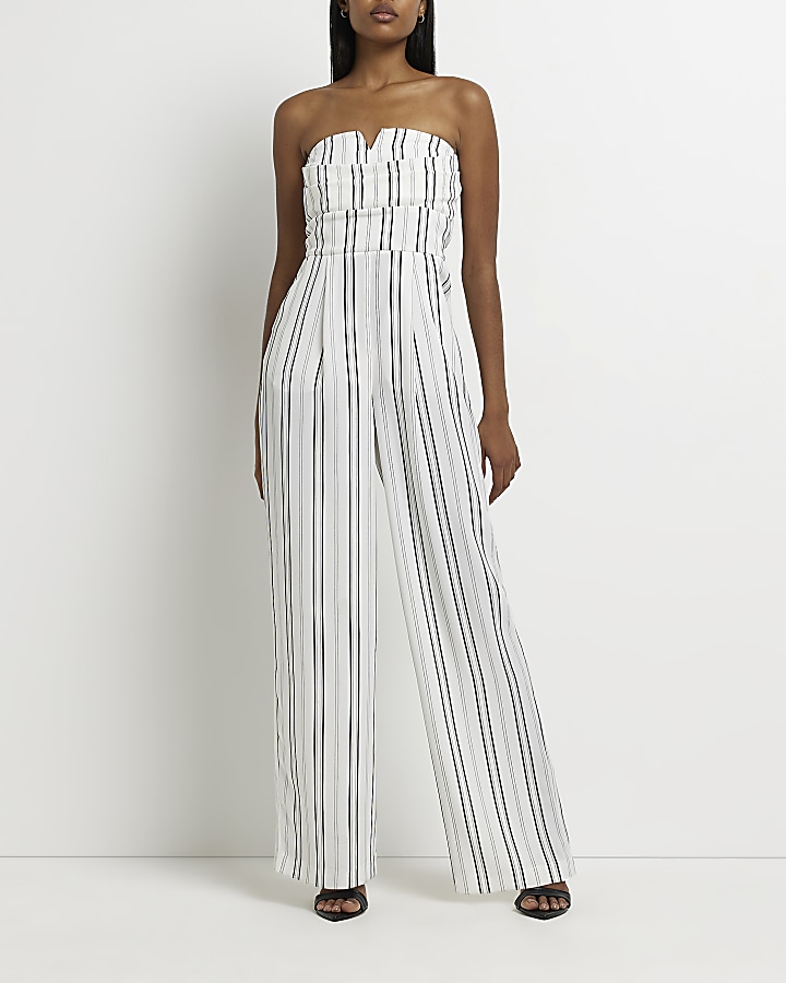 Striped bandeau hot sale jumpsuit