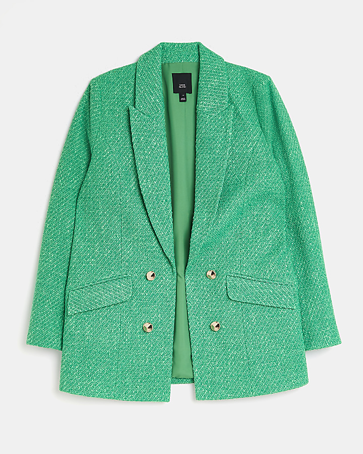 Green boucle blazer