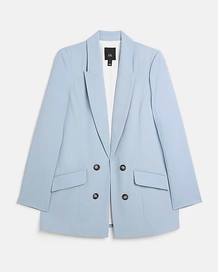 Blue front buttons blazer