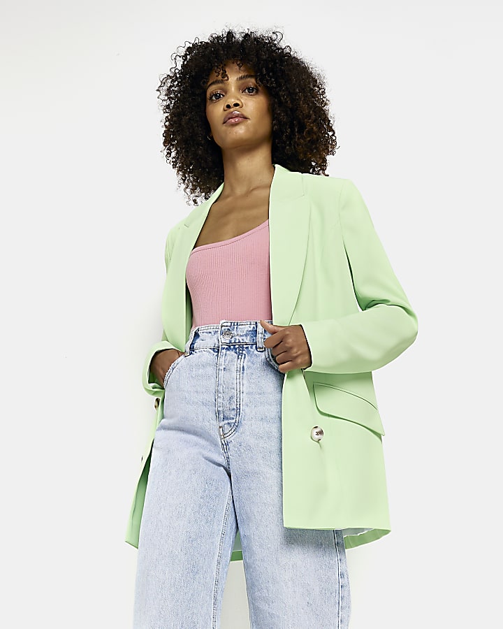 River island green on sale blazer