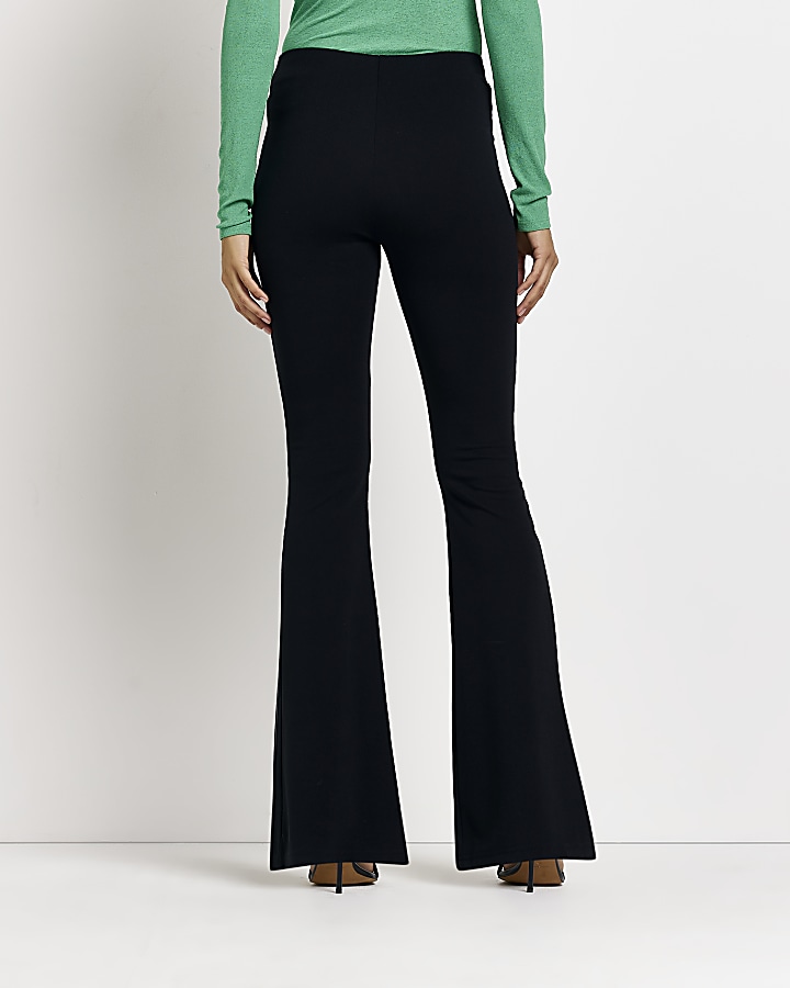 Black flared trousers | River Island