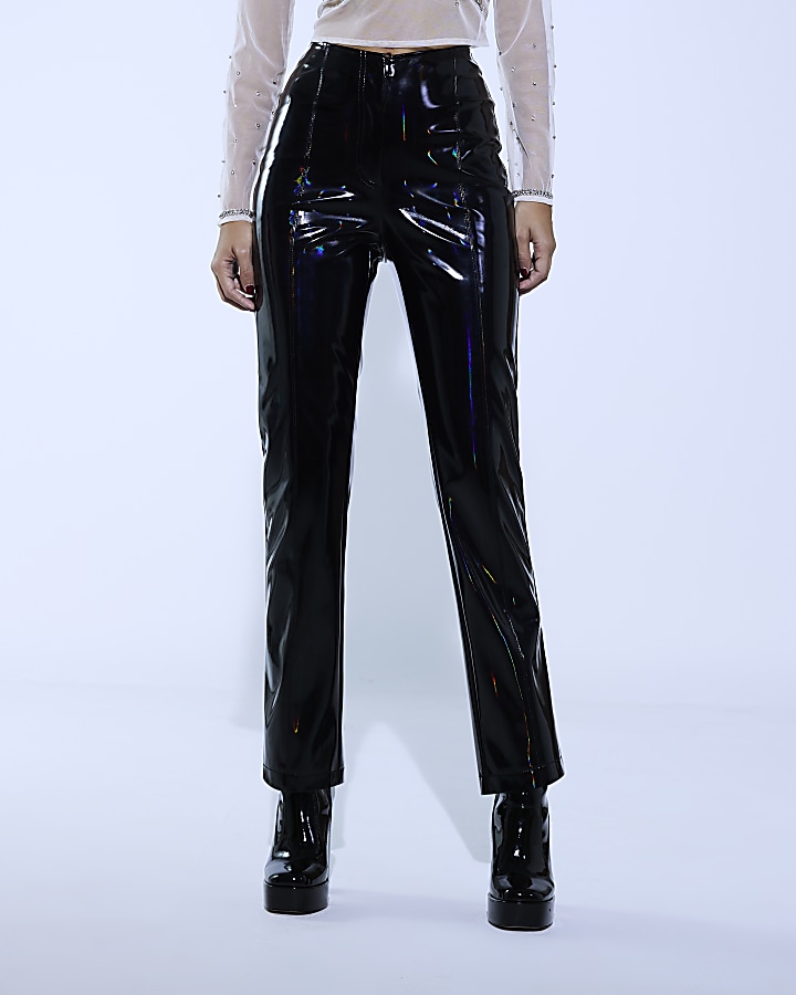 VINYL TROUSERS, Black