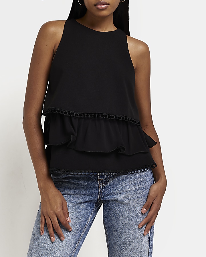 Black frill top