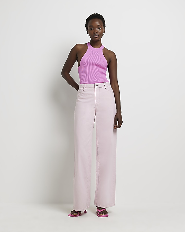 Women's Pink High Waisted Pants