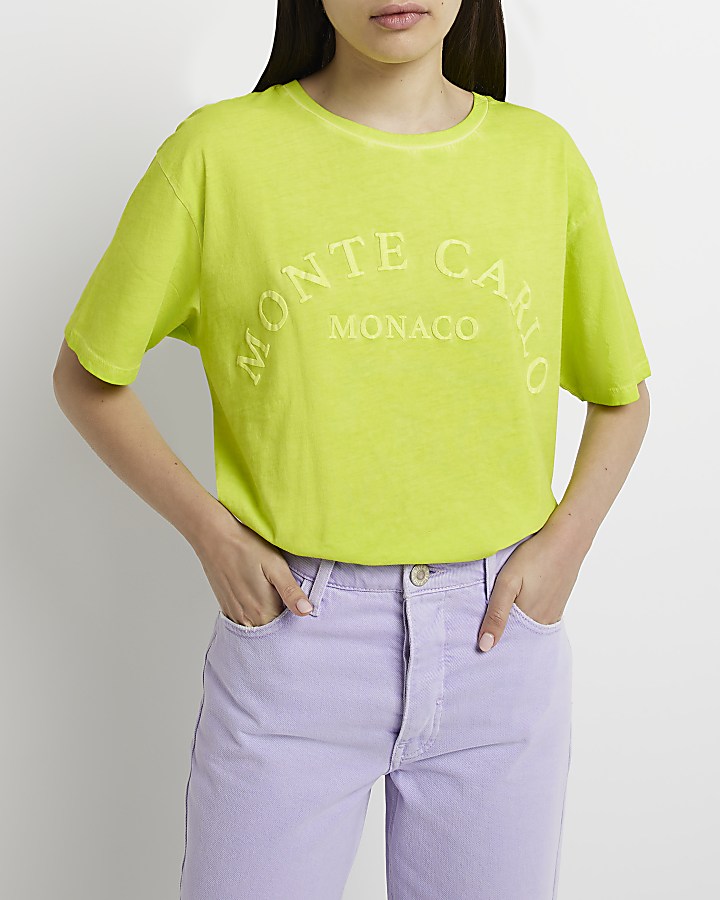 Lime green oversized graphic t-shirt