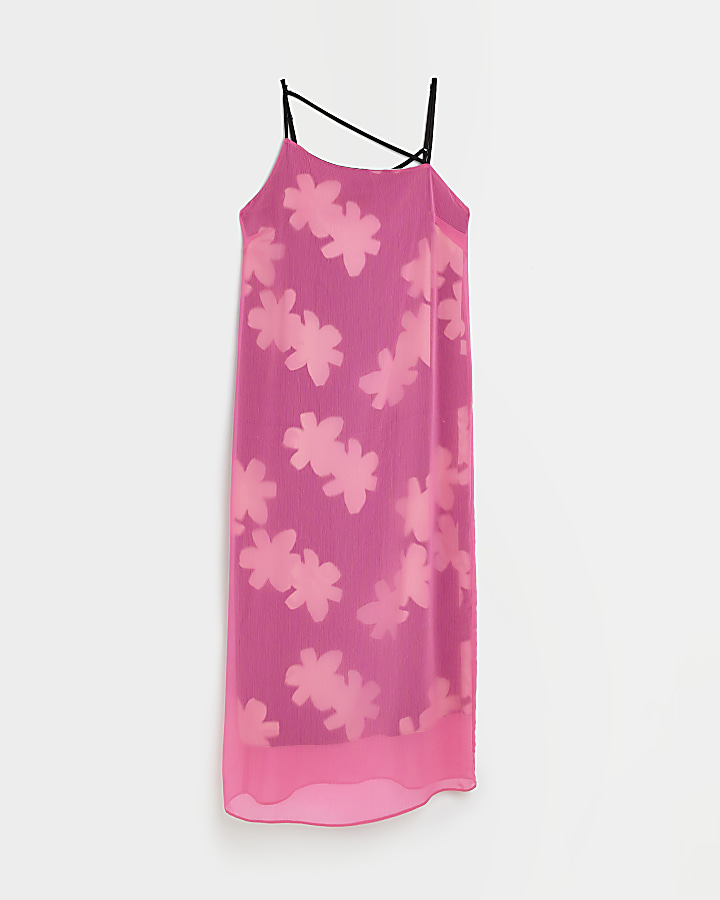 Pink RI Studio Floral Slip Midi Dress