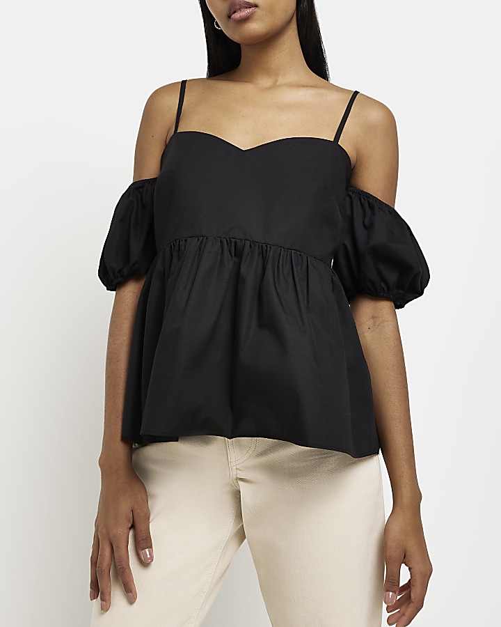 Cold shoulder cheap peplum top