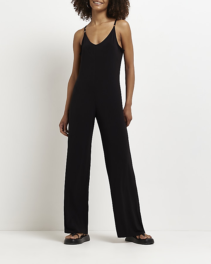 Ribbed wide cheap leg jumpsuit