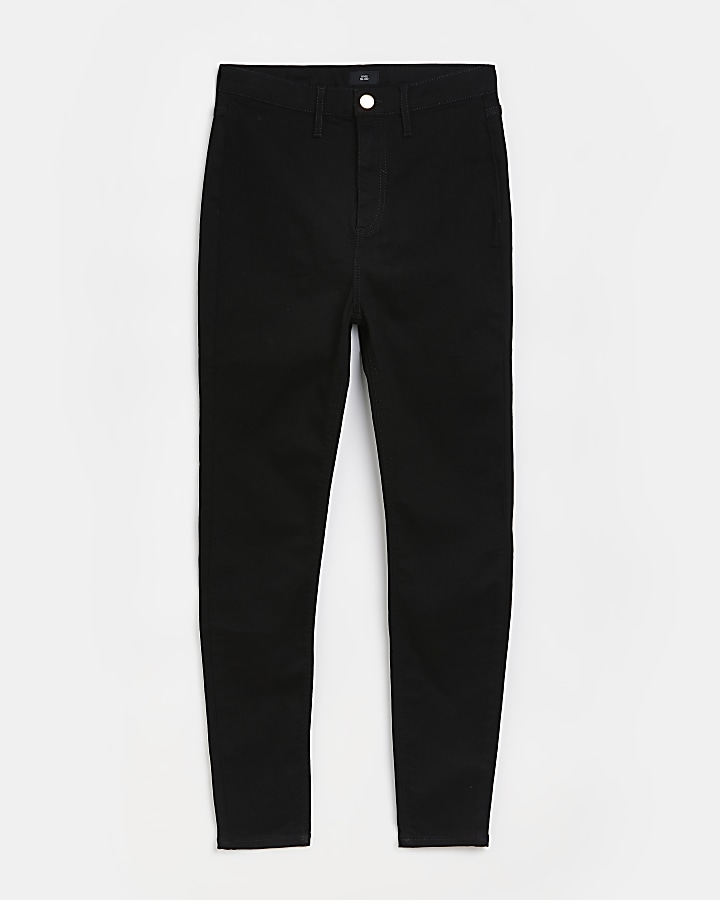 Black high waisted super skinny jeans | River Island