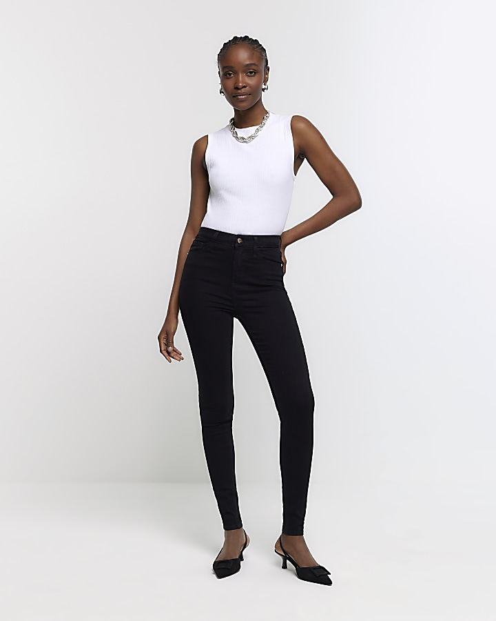 Black skinny jeans river hot sale island