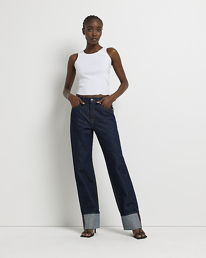 Mid-Rise Wide-Leg Jeans