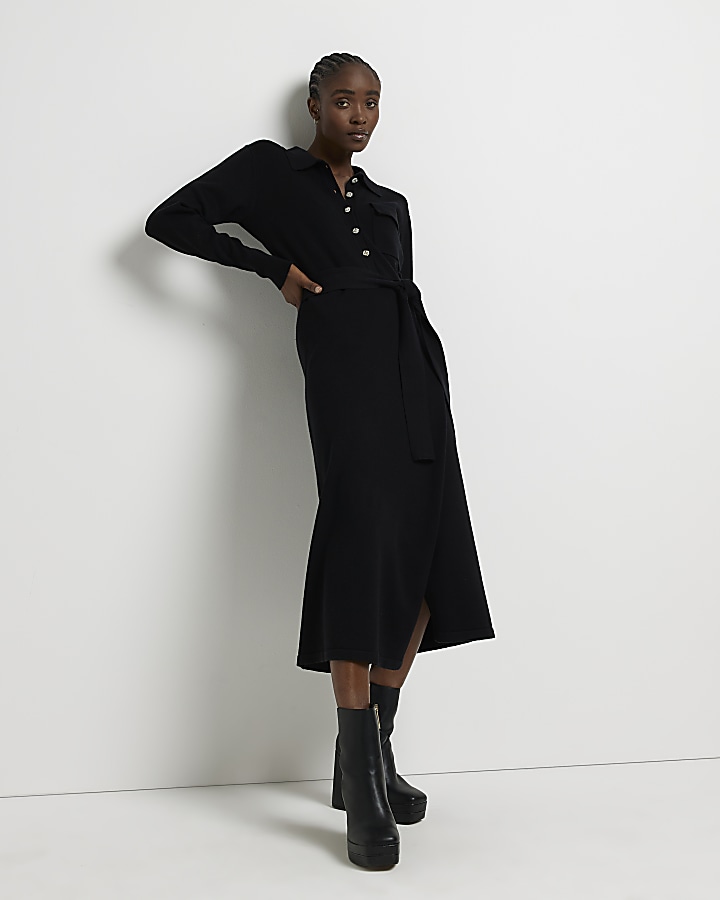 Shirt dress with online jumper over