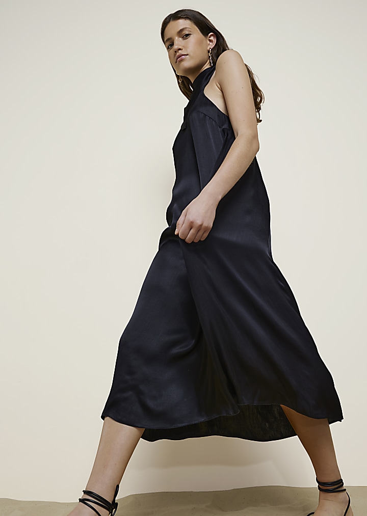 Black I Studio Satin Cami Midi Dress